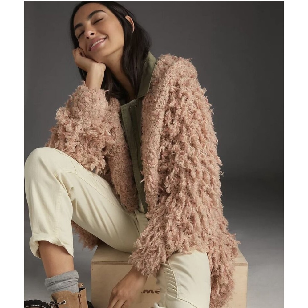Pilcro Pink Teddy Jacket Cozy Faux Fur